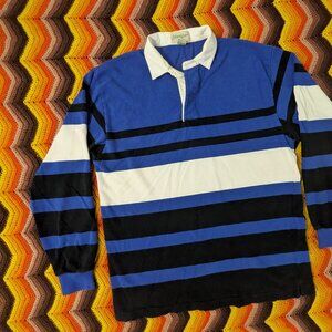 Size LT Vintage 90s St Johns Bay Rugby Shirt Striped Long Sleeve Polo h142